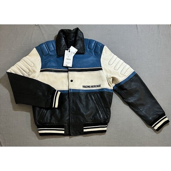 ZARA men's パッチ　ボンバージャケット　レーシングジャケット ZARA mens パッチ ボンバージャケット レーシングジャケッ